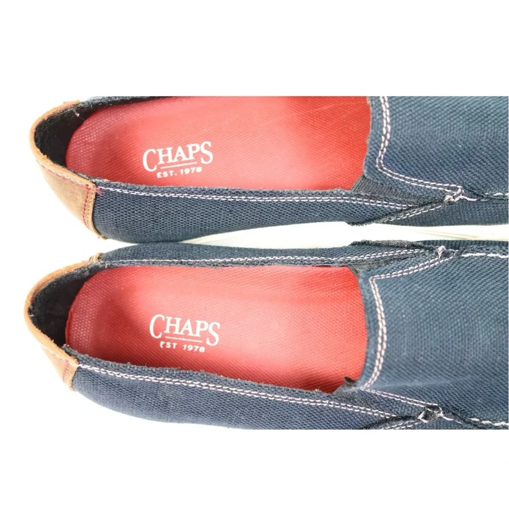 - Chaps Sz 10 Navy Canvas Slip-On Loafers! NEW!
